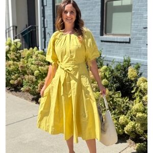 🦄Liz Claiborne Yellow Midi Dress Size 14